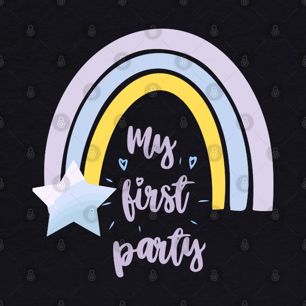 My first party quote, lettering, rainbow art, star baby shower by PrimeStore